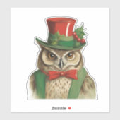 Sticker Adorable Chouette de Noël (Feuille)