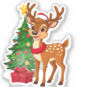 Sticker Adorable Dessin de dessin en Santa Hat (Recto)