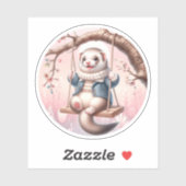 Sticker Adorable Dessin Domestique Ferret (Feuille)