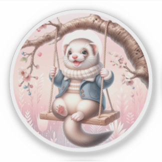 Sticker Adorable Dessin Domestique Ferret