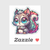 Sticker Adorable Écureuil mignon (Feuille)