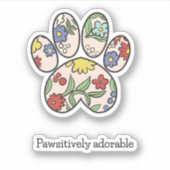 Sticker adorable empreinte de patte floral (Devant)