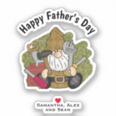 Sticker Adorable Handyman & Carpenter Garden Gnome (Recto)