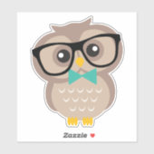 Sticker Adorable Hipster Owl (Feuille)