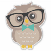 Sticker Adorable Hipster Owl (Devant)