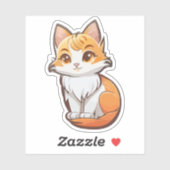 Sticker Adorable Kawaii Kitten (Feuille)