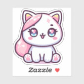 Sticker Adorable Kawaii Kitten (Feuille)
