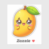 Sticker Adorable Kawaii Mango (Feuille)