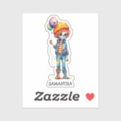 Sticker Adorable Kid Zombie - Jolie Halloween (2) (Feuille)