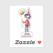 Sticker Adorable Kid Zombie - Jolie Halloween (4) (Feuille)