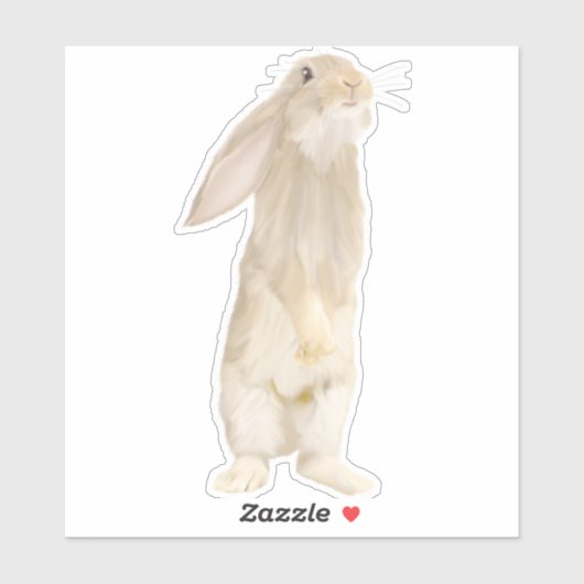 Sticker Adorable Lapin Fluffy (Feuille)