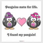 Sticker Adorable Lesbienne Penguins Deux Mariées Casquette (Feuille)