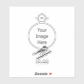 Sticker Adorable Mountain Chickadee Bird Illustrated (Feuille)