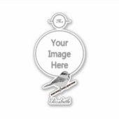 Sticker Adorable Mountain Chickadee Bird Illustrated (Devant)