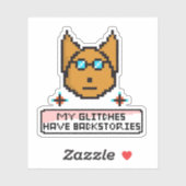 Sticker Adorable Nerd Puppy with Glasses (Feuille)