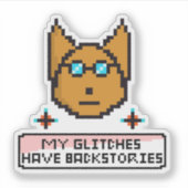 Sticker Adorable Nerd Puppy with Glasses (Devant)
