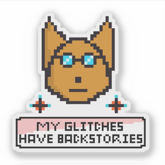 Sticker Adorable Nerd Puppy with Glasses (Devant)
