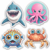 Sticker Adorable Ocean Life Set étanche (Devant)