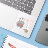 Sticker Adorable Owways Choose Kindness Horned Owl Group (Ordinateur portable avec iPhone)