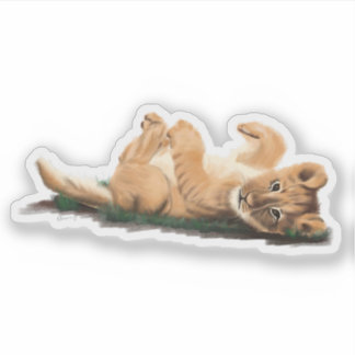 Sticker Adorable Pastel Baby Lion Illustration personnalis
