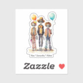 Sticker Adorable Pastel Zombie Trio - Jolie Halloween (2) (Feuille)