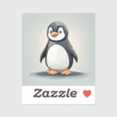 Sticker adorable petit pingouin (Feuille)