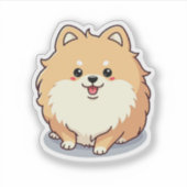Sticker Adorable Poméranien, Kawaii Bubbly Charme, Petit (Devant)