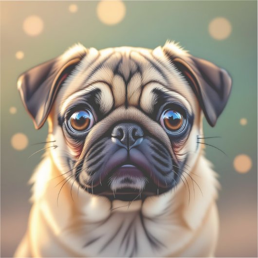 Sticker Adorable Pug Close up | Cute Dog (Recto)