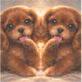 Sticker Adorable Ruby Cavalier Spaniel (Recto)