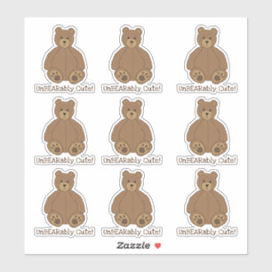 Sticker Adorable Teddy Bear Contour