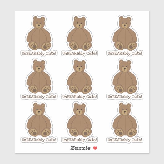 Sticker Adorable Teddy Bear Contour (Feuille)