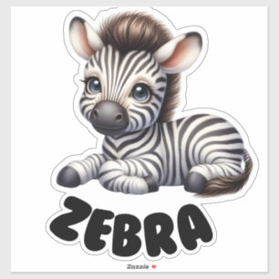 Sticker Adorable Zèbre - Pépinière