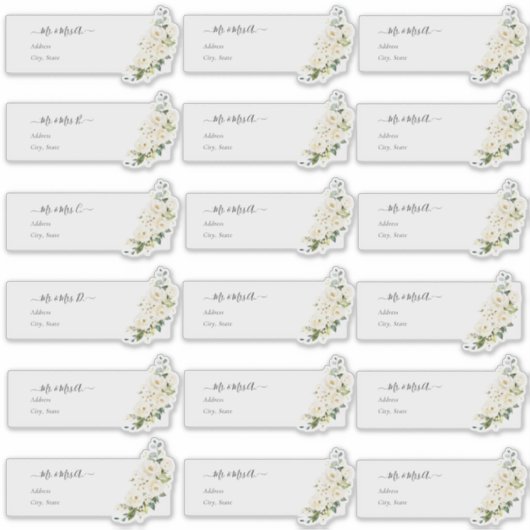 Sticker Adresse client transparente H2 Albâtre Roses (Devant)