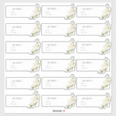 Sticker Adresse client transparente H2 Albâtre Roses (Feuille)