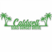 Sticker Adresse de boîte aux lettres personnalisée Palm Tr (Devant)