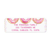 Sticker adresse de l'aspersion de beignets roses j (Devant)