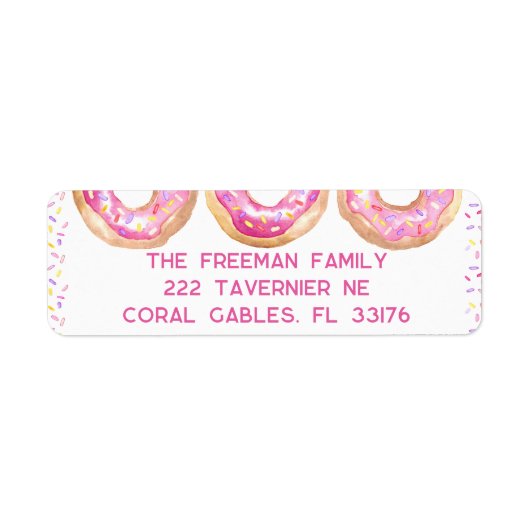 Sticker adresse de l'aspersion de beignets roses j (Devant)