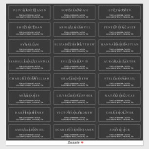 Sticker Adresse de mariage formelle élégante noir et blanc