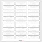 Sticker Adresse de mariage individuel classique vert sauge (Feuille)