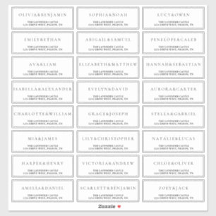 Sticker Adresse de Mariage simple blanc
