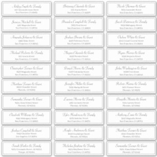 Sticker Adresse de nom d'invité Mariage de script classiqu