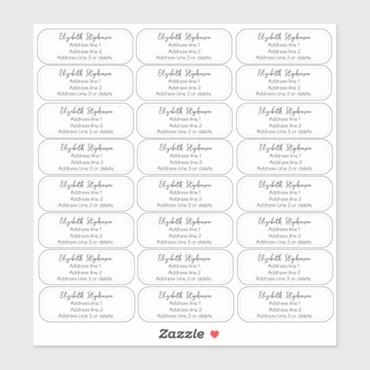Sticker Adresse de Retour Clair à Trois Lignes Transparent (Feuille)
