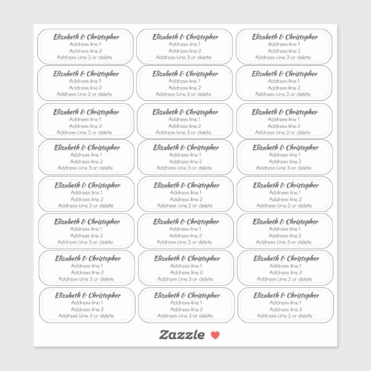 Sticker Adresse de Retour Clair Trois Lignes Transparent C (Feuille)