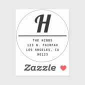 Sticker Adresse de retour en noir et blanc transparent (Feuille)