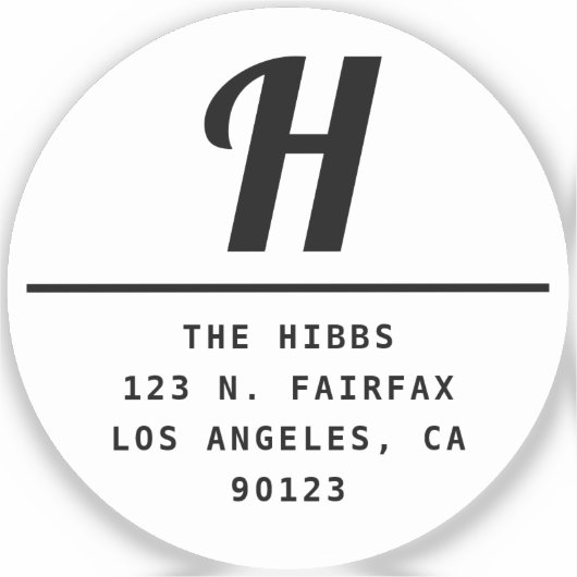 Sticker Adresse de retour en noir et blanc transparent (Recto)