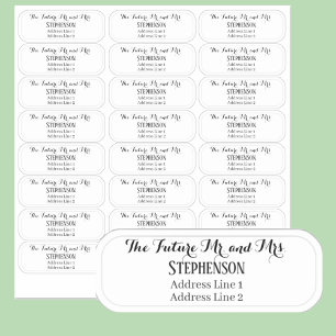 Sticker Adresse de Retour Mariage Monsieur et Madame Clear