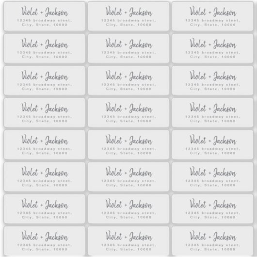 Sticker Adresse de retour transparente du script de brosse (Devant)