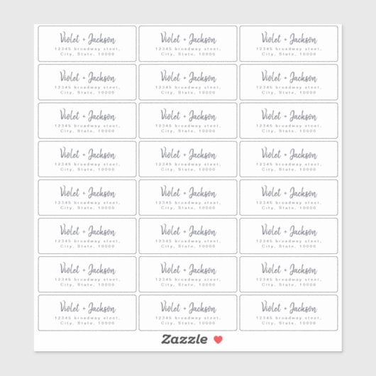 Sticker Adresse de retour transparente du script de brosse (Feuille)