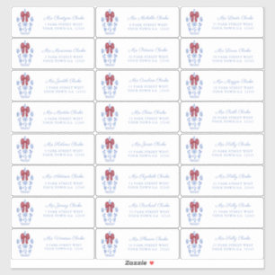 Sticker Adresse des Cartes de fin de année de la boîte rou