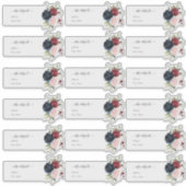 Sticker Adresse d'invité transparente Blush Burgundy Navy (Devant)